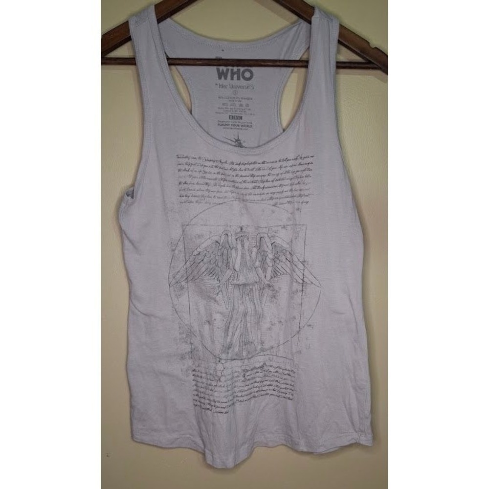 Doctor Who Her Universe Weeping Angel Tank Top Grey Racerback Women Small BBC